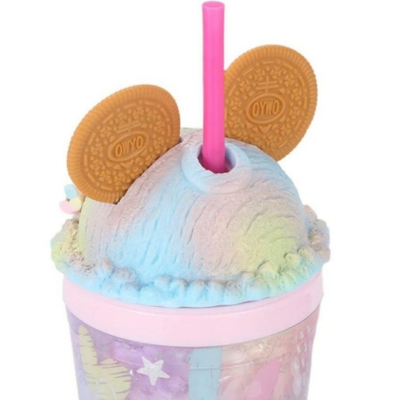 Tumbler Cookie Ears Cold Cup w/ Lid and Straw Double Wall Magic Cold Cup Gift - Picture 8 of 14